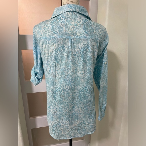 French Curve paisley blue and white SZ Medium - Picture 3 of 7